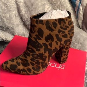 Leopard print booties